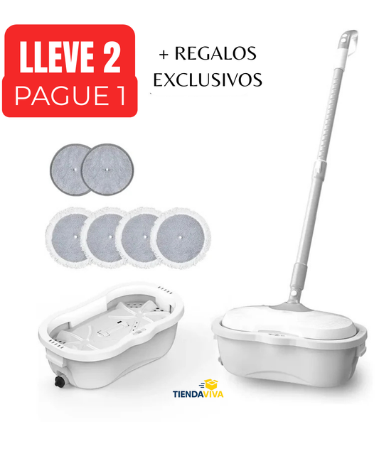 Mopa eléctrica 2 en 1 Tienda Viva + REGALOS: Módulos de Limpieza y Tanque de Soporte